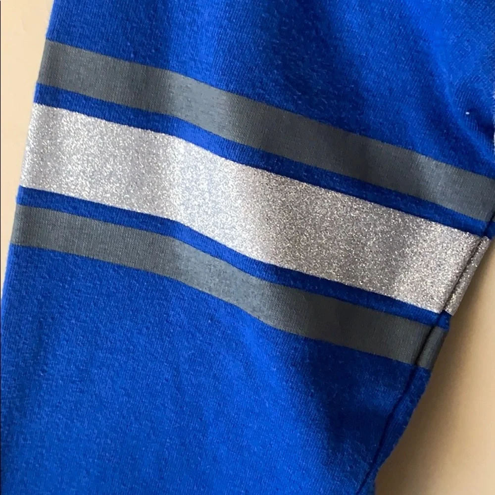 Justice Girls Blue Glitter Graphic Shirt
